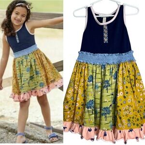Matilda Jane x Joanna Gaines Sleeveless Waves of Grain Dress Girls Camp MJC Sz 4